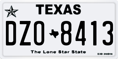 TX license plate DZO8413