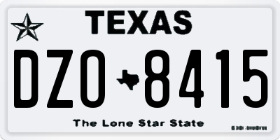 TX license plate DZO8415