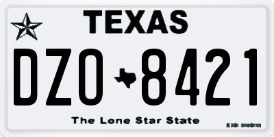 TX license plate DZO8421