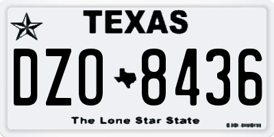 TX license plate DZO8436