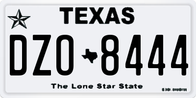 TX license plate DZO8444