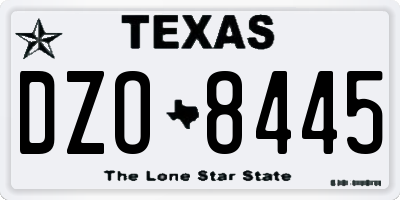TX license plate DZO8445