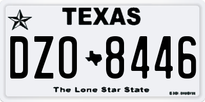 TX license plate DZO8446