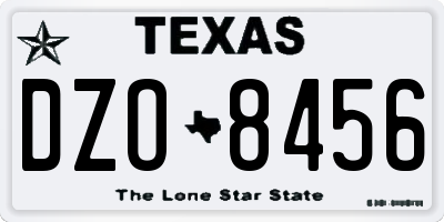 TX license plate DZO8456
