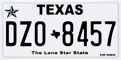 TX license plate DZO8457