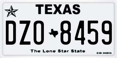 TX license plate DZO8459