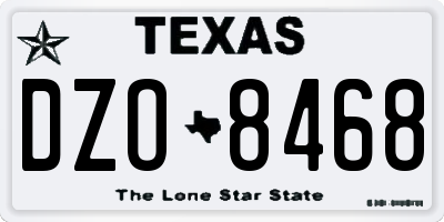 TX license plate DZO8468