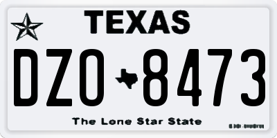 TX license plate DZO8473