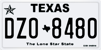 TX license plate DZO8480