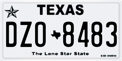 TX license plate DZO8483