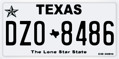 TX license plate DZO8486