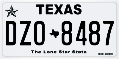 TX license plate DZO8487