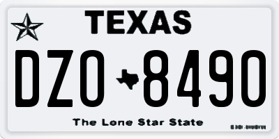 TX license plate DZO8490