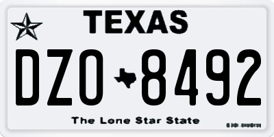 TX license plate DZO8492