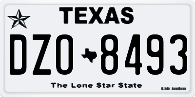 TX license plate DZO8493