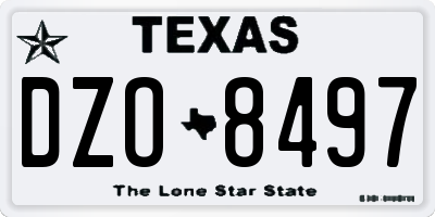 TX license plate DZO8497