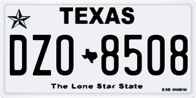 TX license plate DZO8508