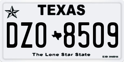 TX license plate DZO8509