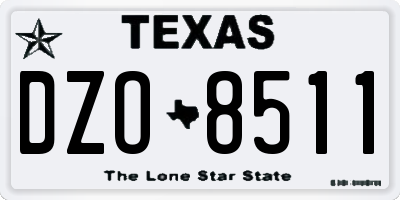 TX license plate DZO8511
