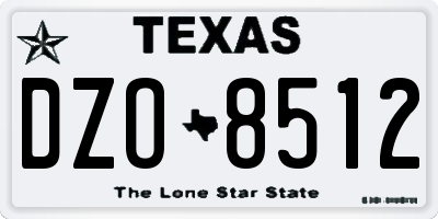 TX license plate DZO8512