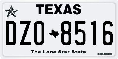 TX license plate DZO8516