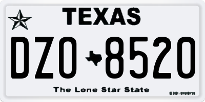 TX license plate DZO8520