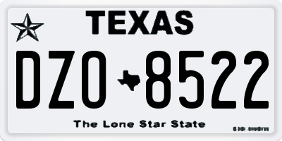 TX license plate DZO8522