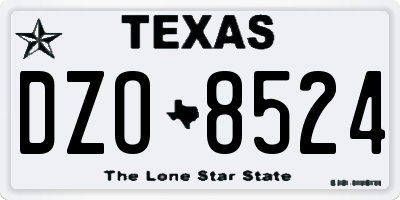 TX license plate DZO8524