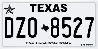 TX license plate DZO8527