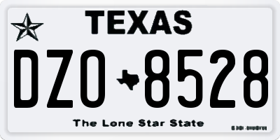 TX license plate DZO8528
