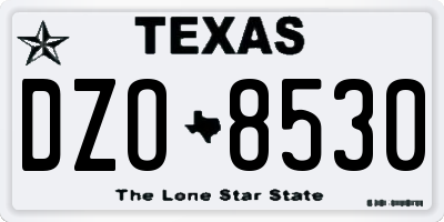 TX license plate DZO8530