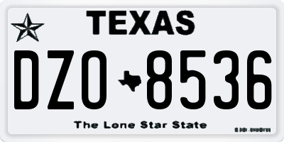TX license plate DZO8536