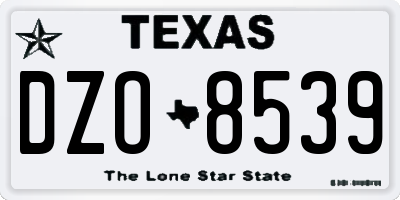 TX license plate DZO8539