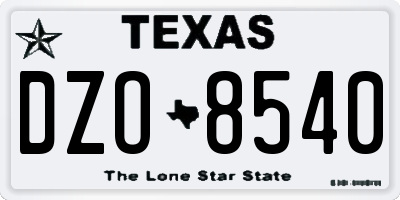 TX license plate DZO8540