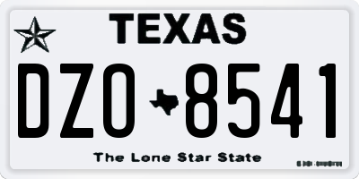 TX license plate DZO8541