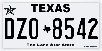 TX license plate DZO8542