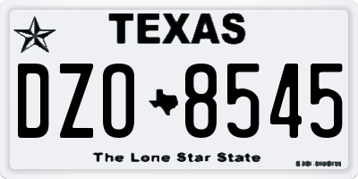 TX license plate DZO8545