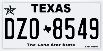 TX license plate DZO8549