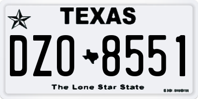 TX license plate DZO8551