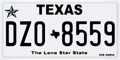 TX license plate DZO8559