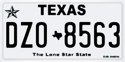 TX license plate DZO8563