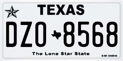 TX license plate DZO8568