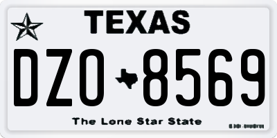 TX license plate DZO8569