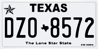 TX license plate DZO8572