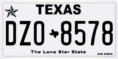 TX license plate DZO8578