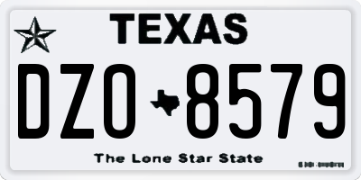 TX license plate DZO8579