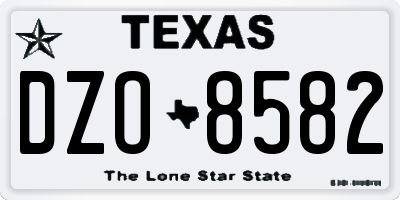 TX license plate DZO8582
