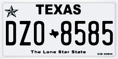 TX license plate DZO8585