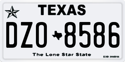 TX license plate DZO8586