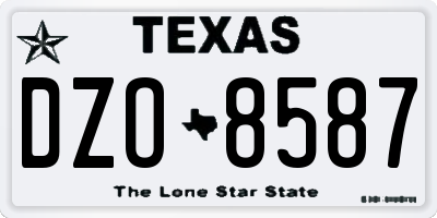 TX license plate DZO8587